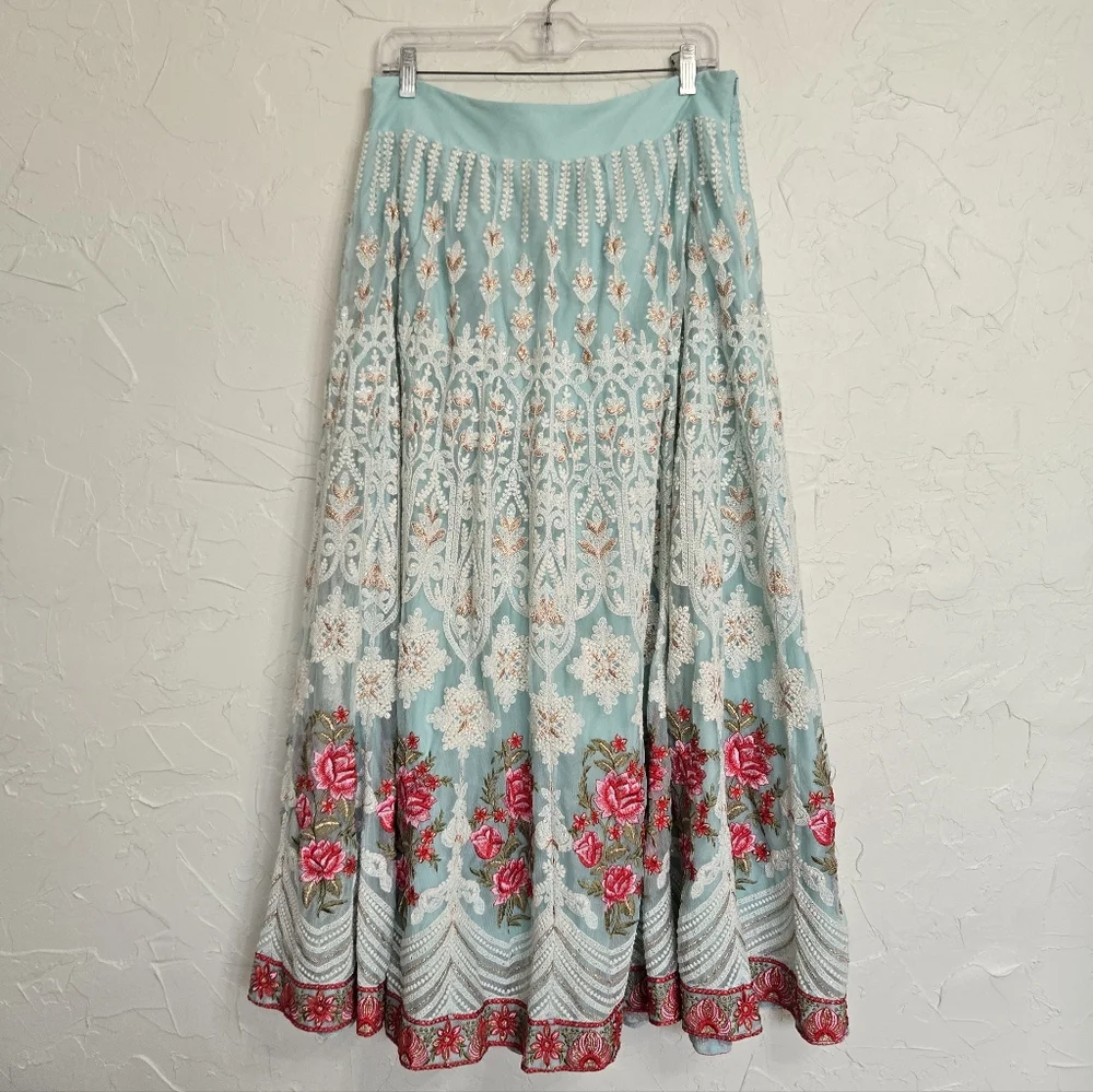 Soft Surroundings Analisa Embroidered Floral Maxi Skirt - Picture 3 of 14